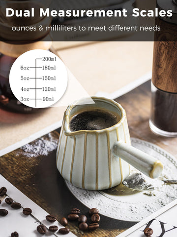 YHOJOY 6 oz capacity espresso cup ideal for two shots.