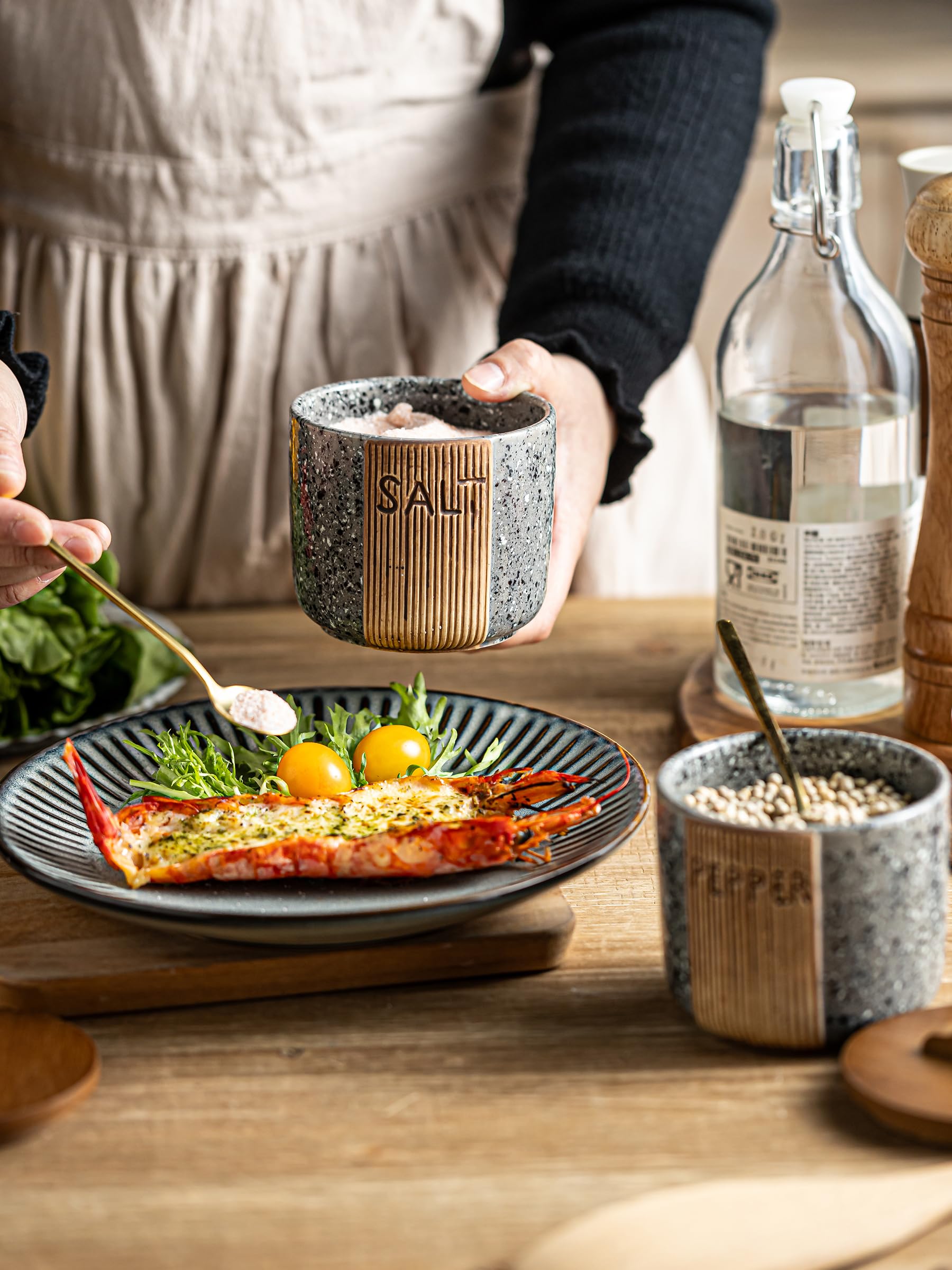 YHOJOY 10oz bowl for quick seasoning during cooking.