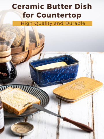 YHOJOY airtight butter dish with double-layer silicone seals