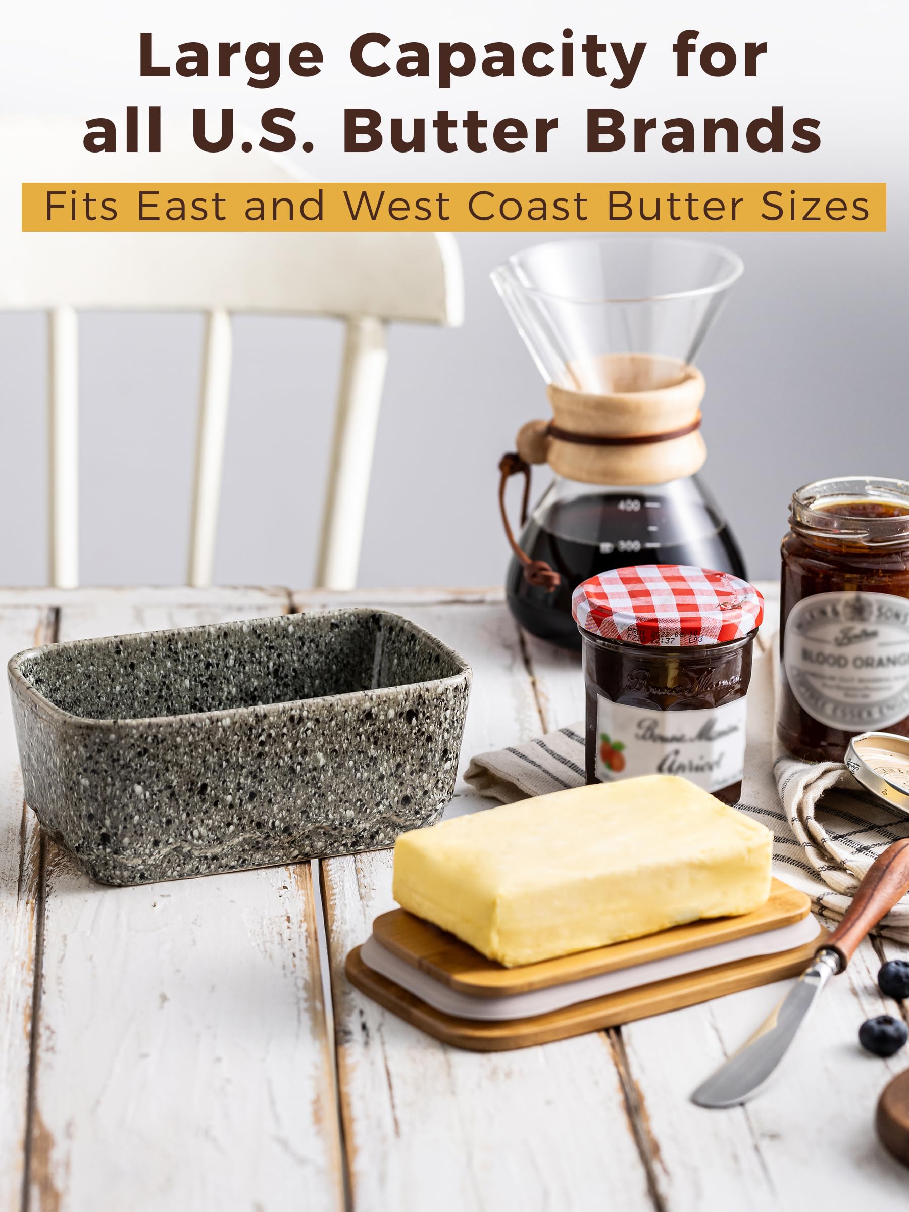 YHOJOY honeybee-pattern lid adds farmhouse charm to the kitchen.