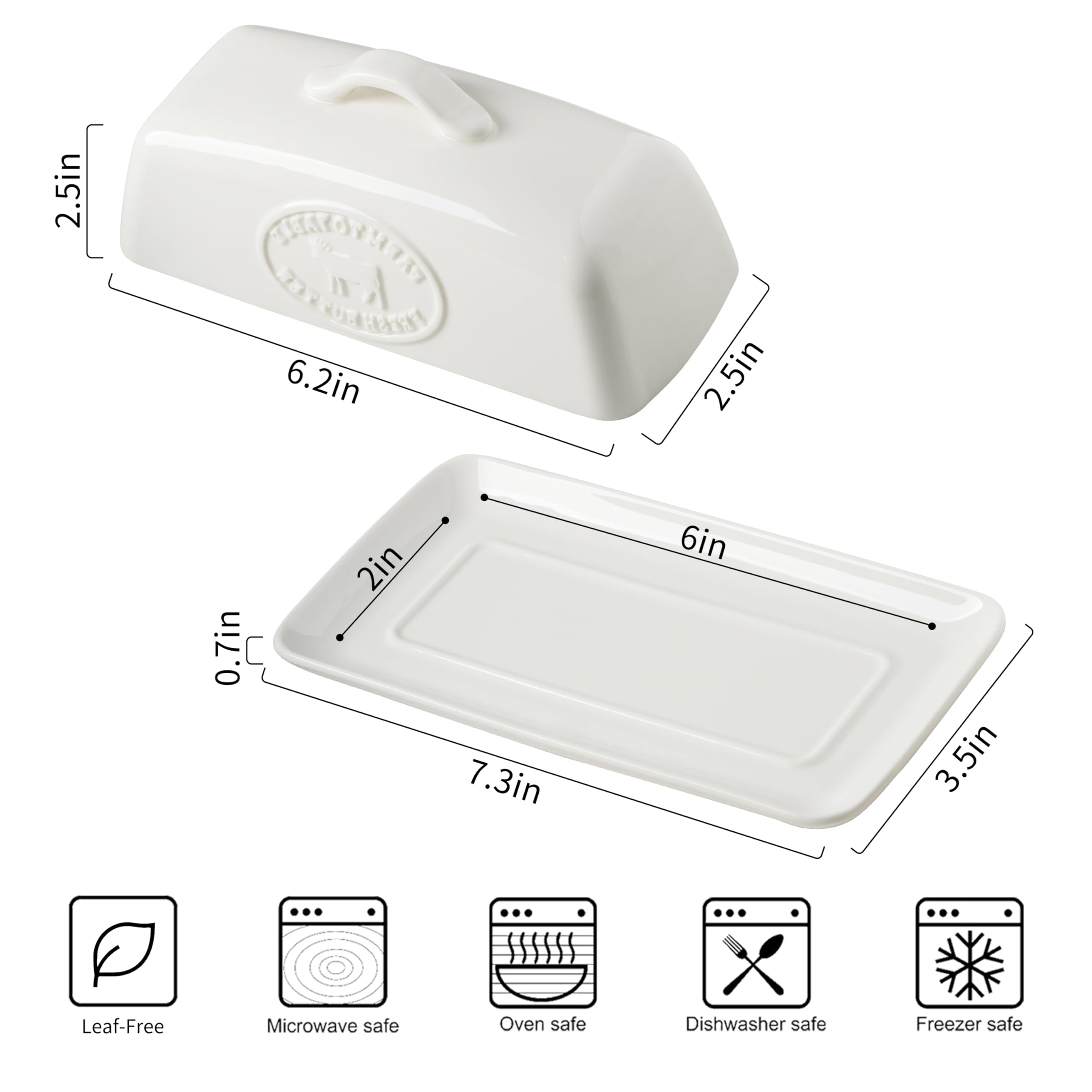 YHOJOY butter dish top knob for simple lifting and serving