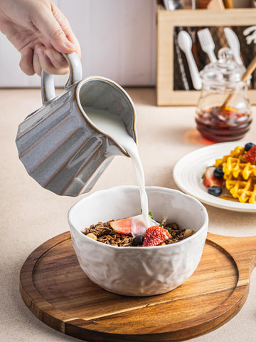 YHOJOY gift-ready ceramic creamer pitcher for entertaining