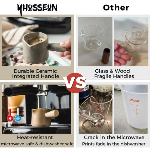 YHOJOY ceramic 90 ml measuring cup ideal for espresso shots