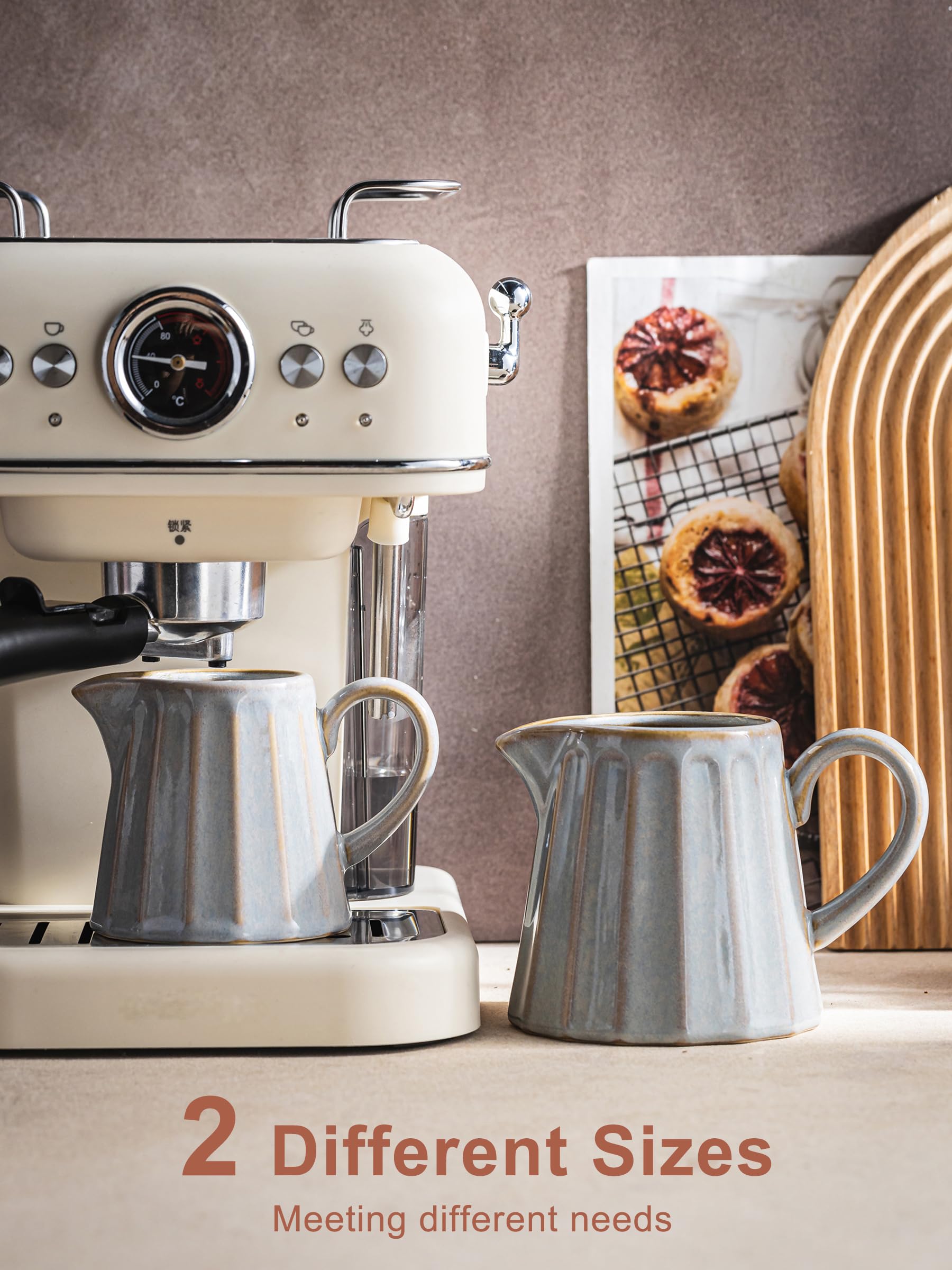 YHOJOY ceramic pitcher with pour-spout and ergonomic handle