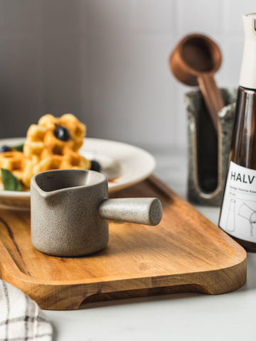 YHOJOY compact gray cup fits neatly in cabinets