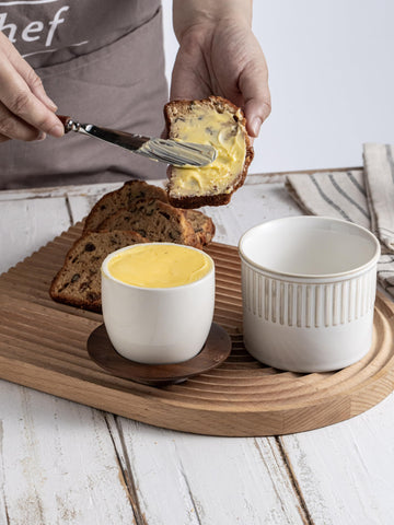 YHOJOY compact butter crock holds a full stick for everyday meals.