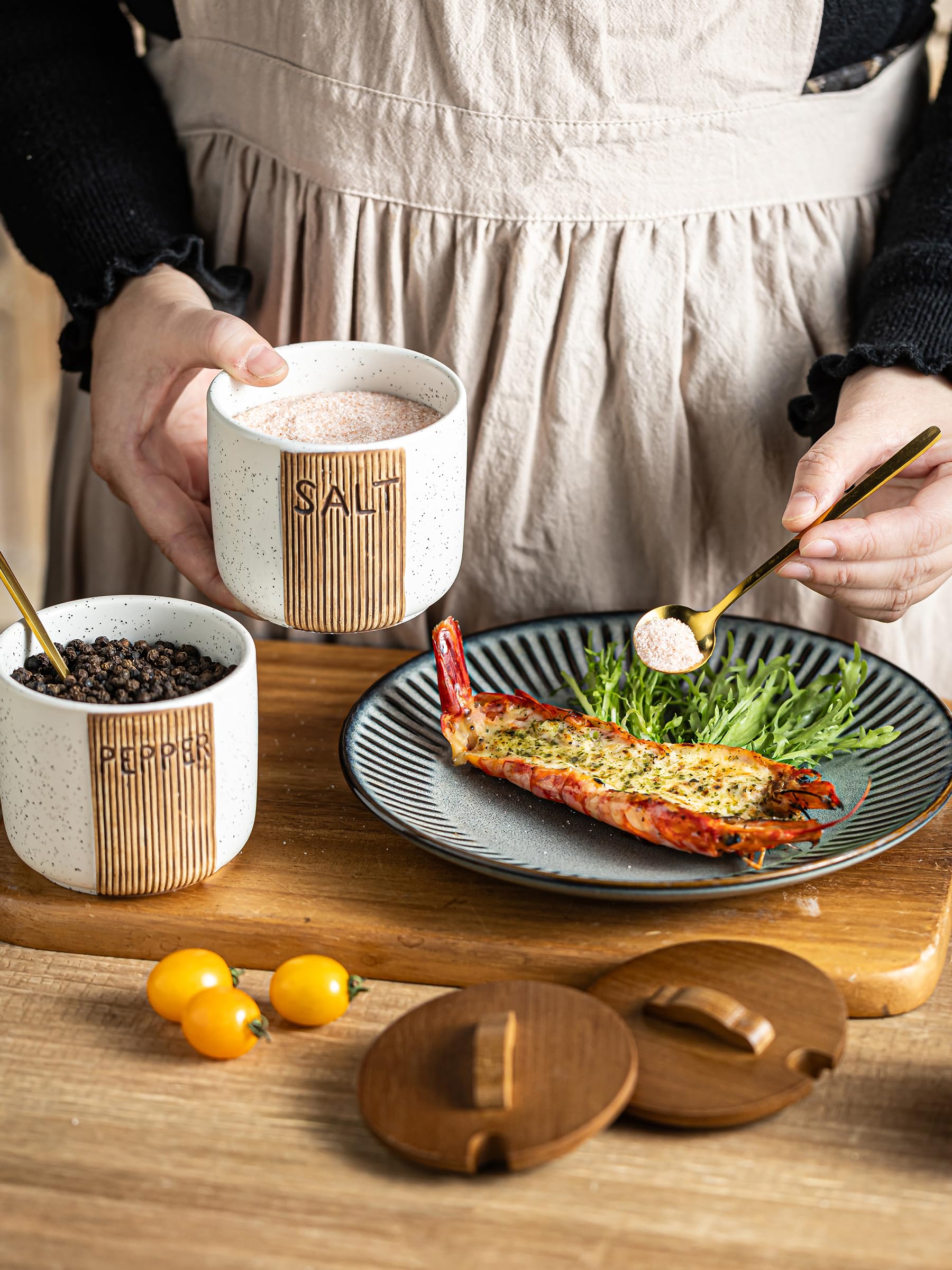 YHOJOY countertop saltbox dishwasher-safe for simple cleaning and everyday use.