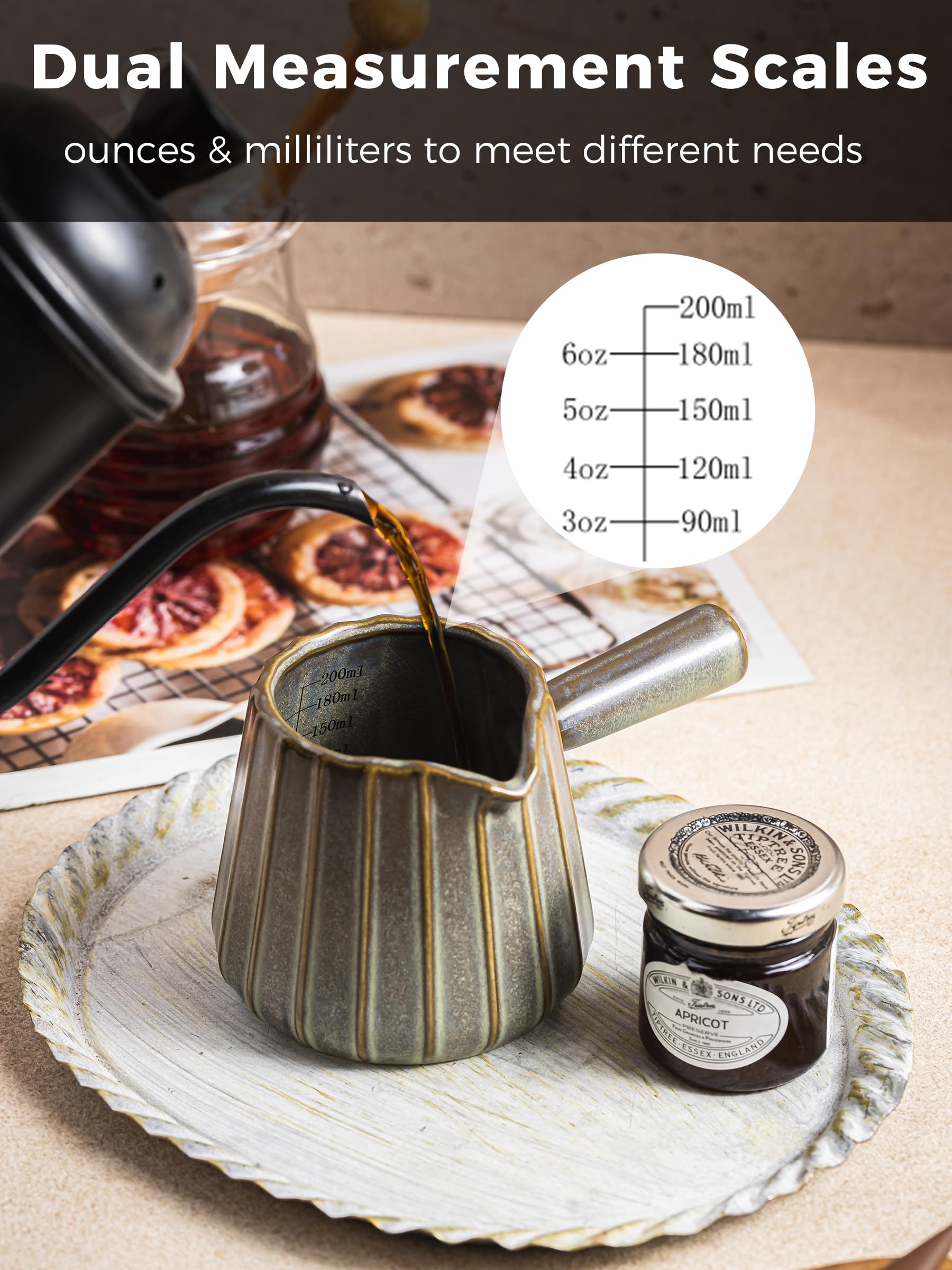 YHOJOY Dark green Ceramic Espresso Cups add a stylish touch to daily coffee rituals.