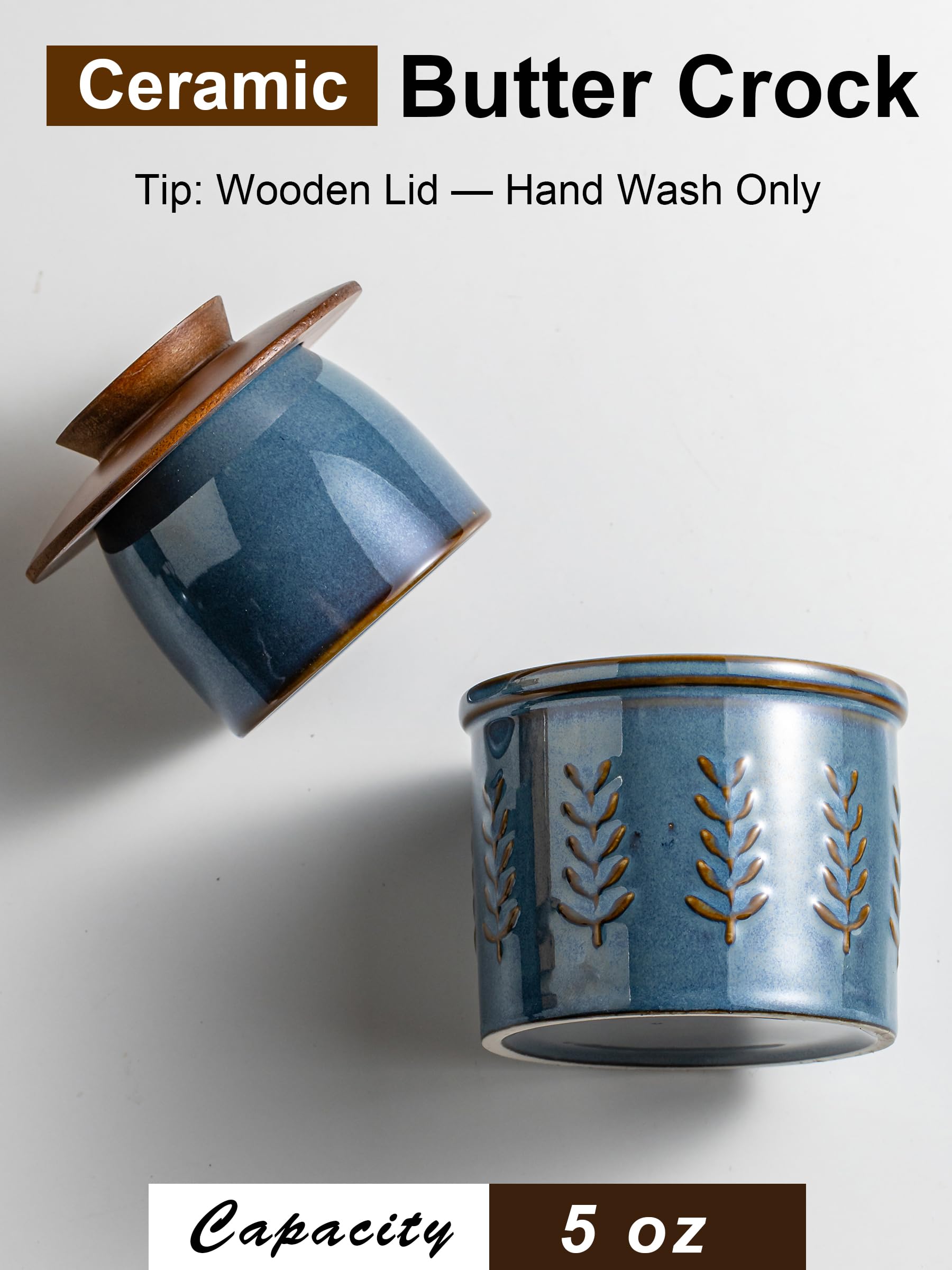 YHOJOY butter dish holds a full 125 g stick of butter.