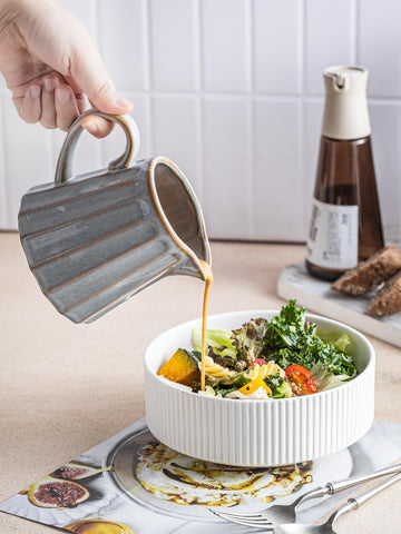 YHOJOY kitchen-friendly ceramic creamer on a dining table