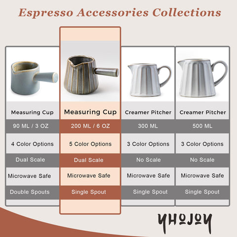 YHOJOY Versatile kitchen tool for measuring pouring and serving sauces and coffees.