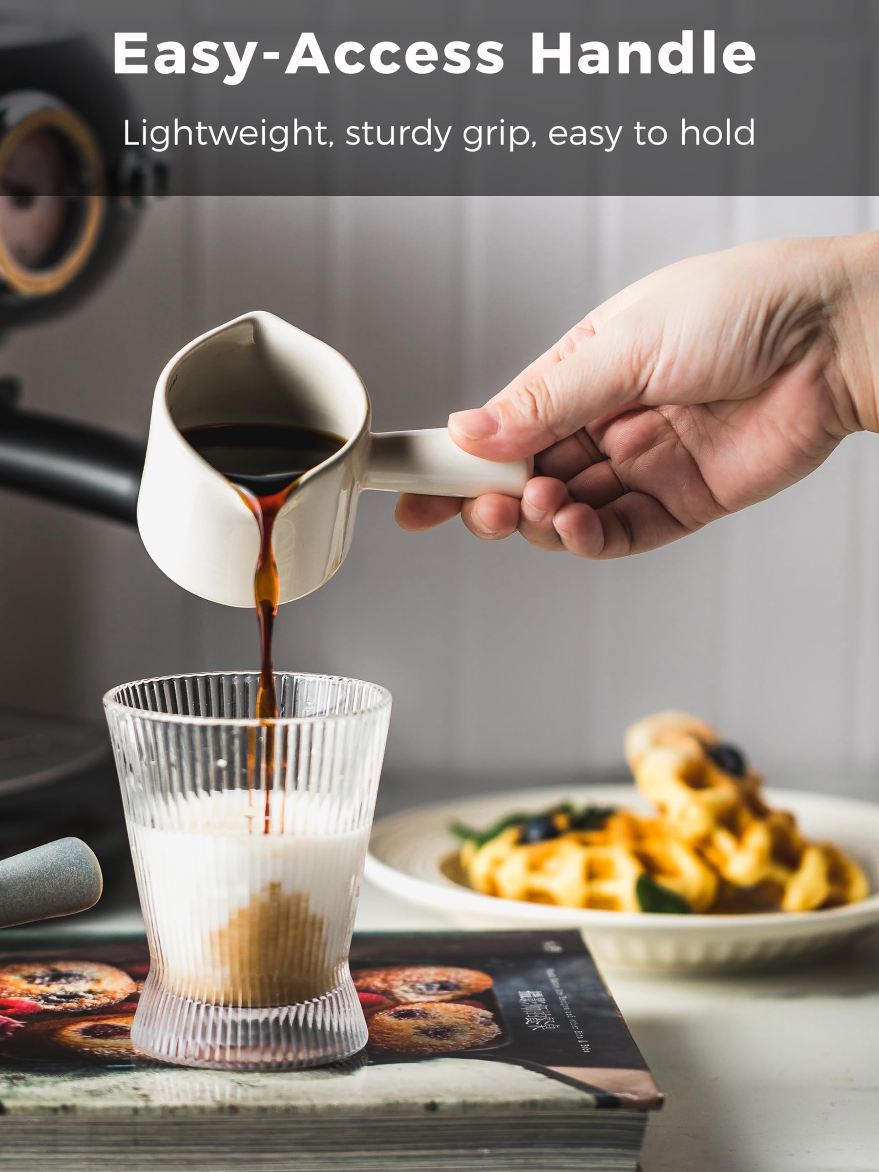 YHOJOY white ceramic coffee measure for precise portions