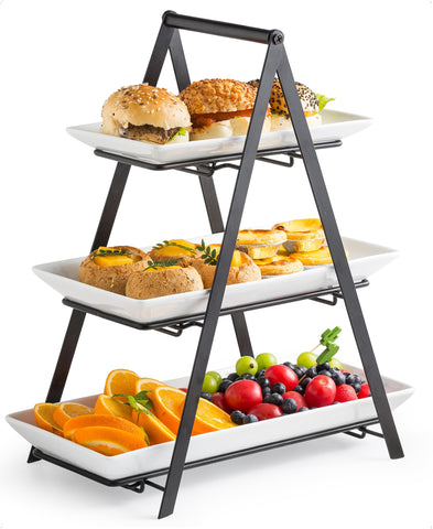 YHOSSEUN 3-tier serving tray assembled for elegant party dessert display