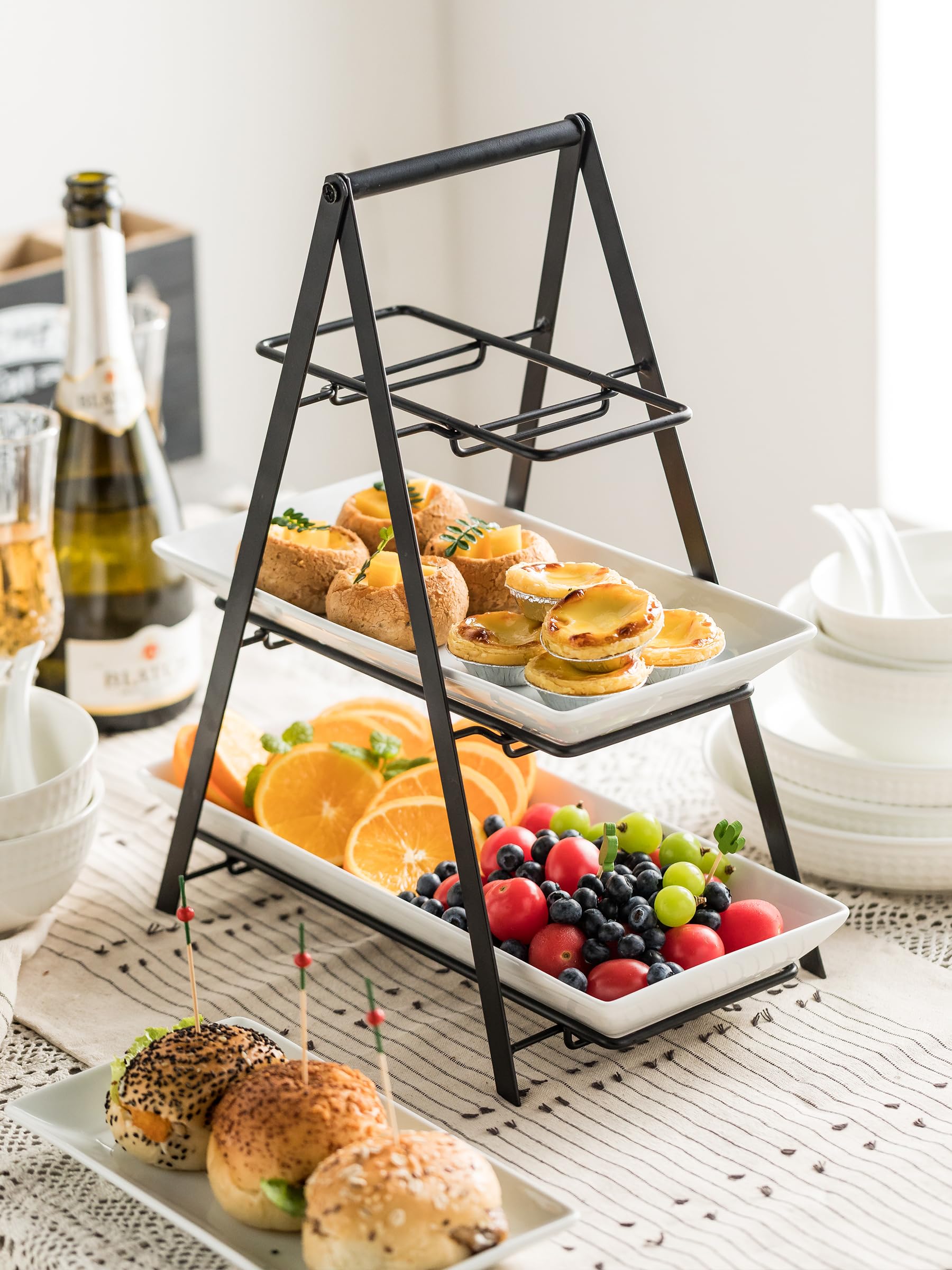 YHOSSEUN top handle enables easy transport of the full dessert stand