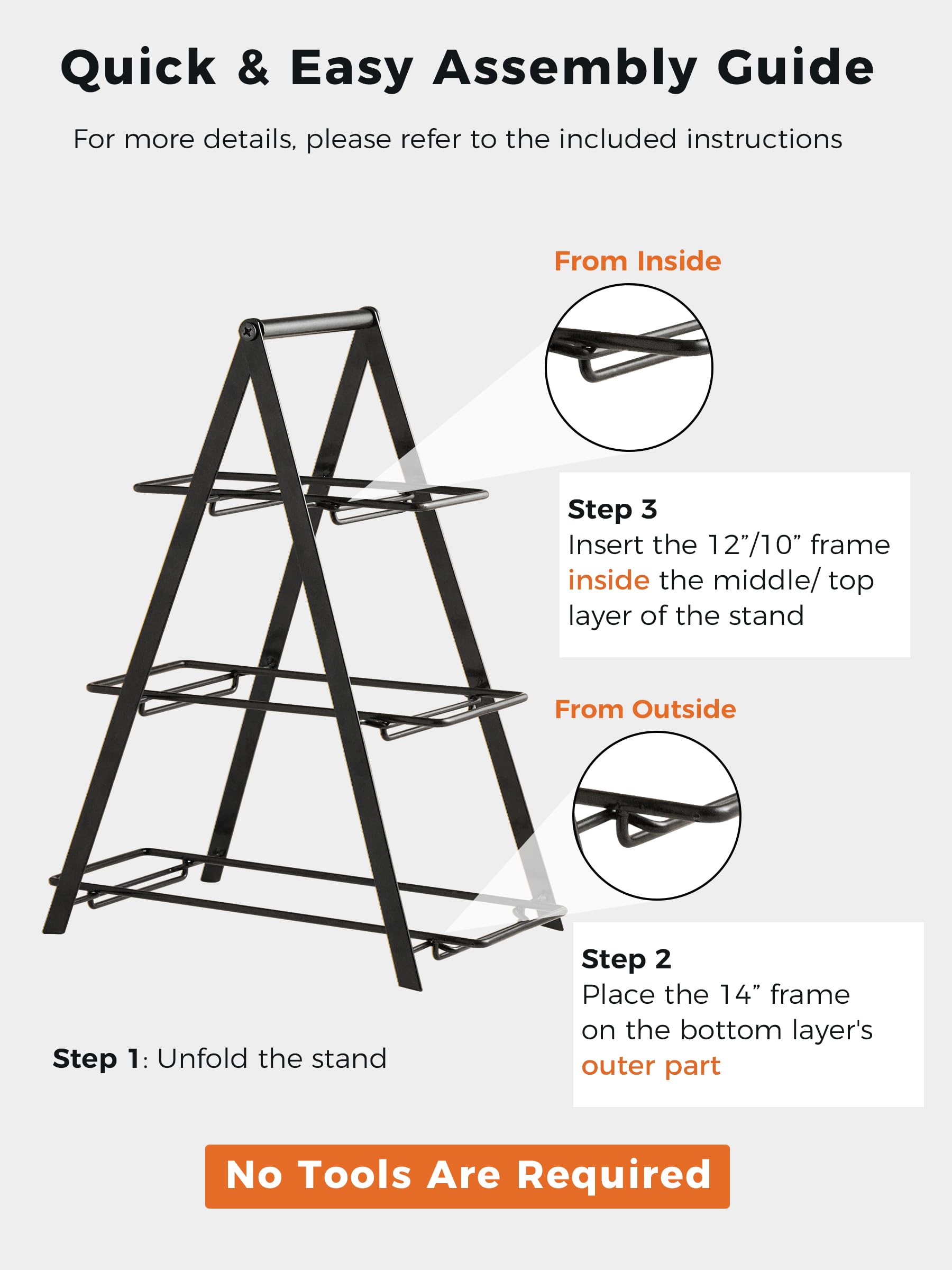 YHOSSEUN triangle stand stability close-up demonstrating wobble-free design