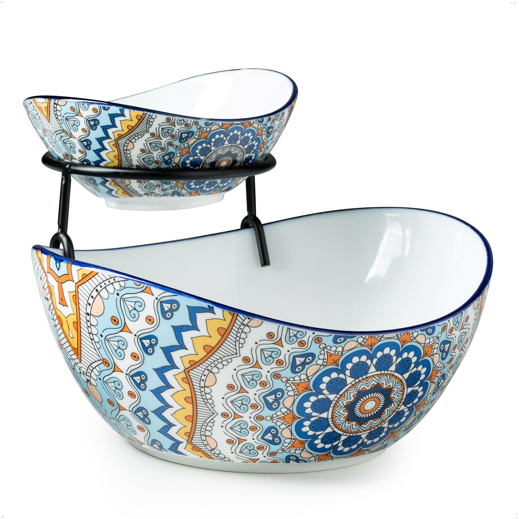 YHOSSEUN 2-tier chip and dip stand for easy entertaining.