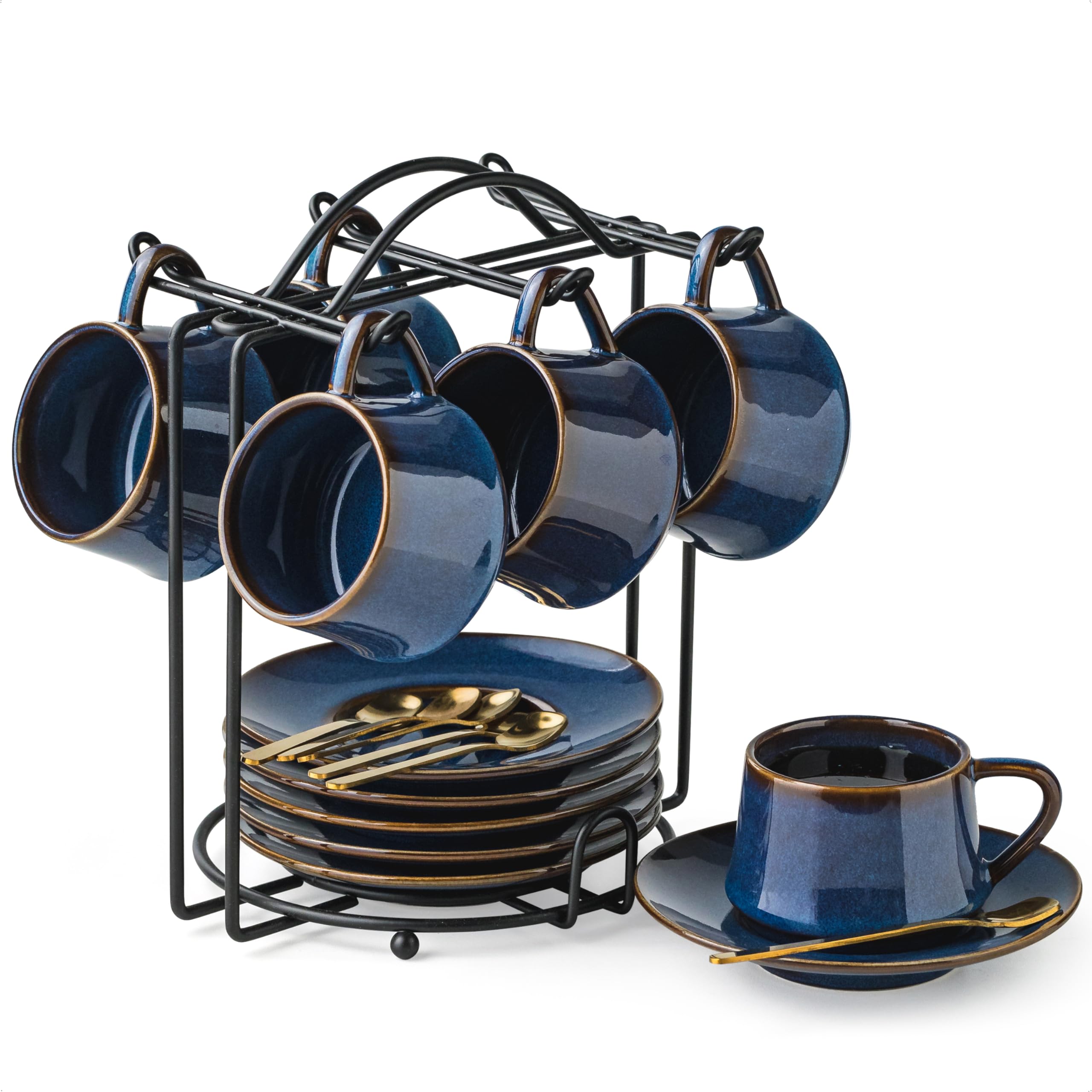 YHOSSEUN espresso cups 6-set with 4 oz capacity for rich espresso shots.