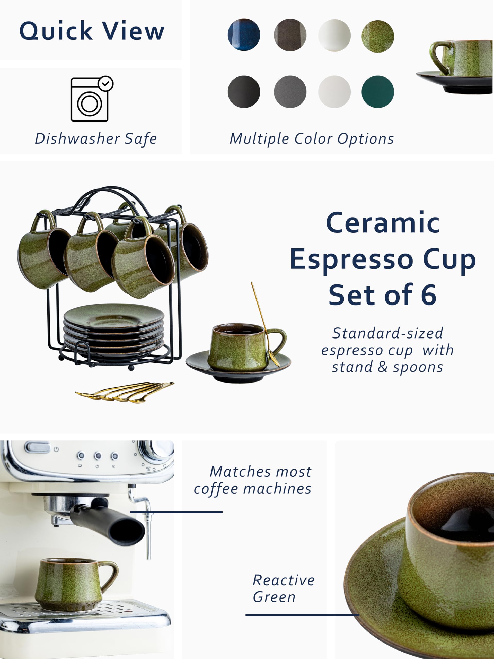 YHOSSEUN espresso cups with saucers highlighting coordinated set