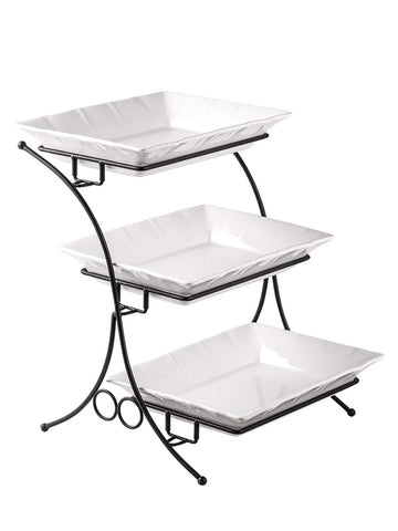 YHOSSEUN large tiered tray stand assembly showcasing premium porcelain for elegant party display