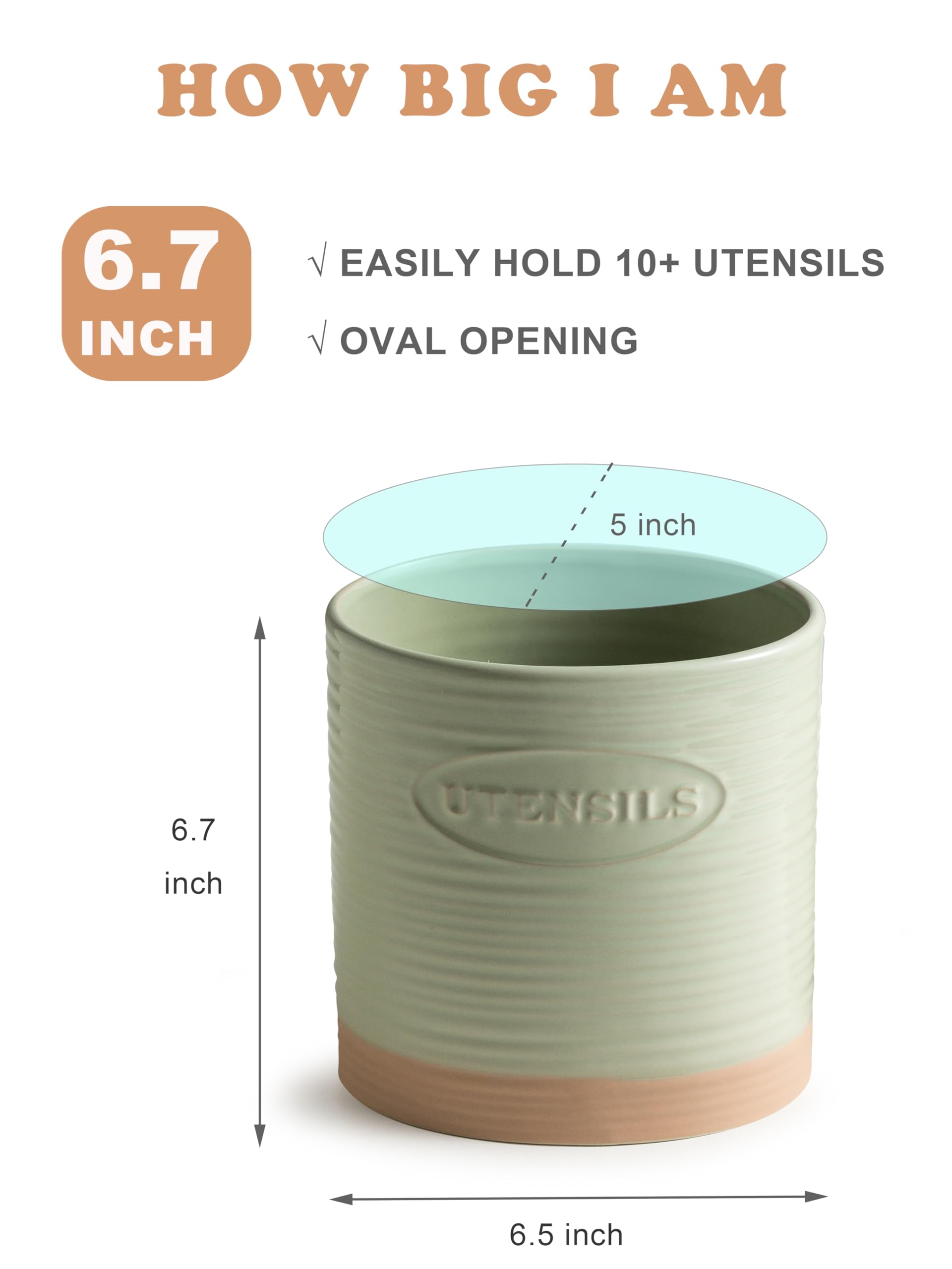 YHOSSEUN oval opening facilitates quick access to essential utensils on the counter.