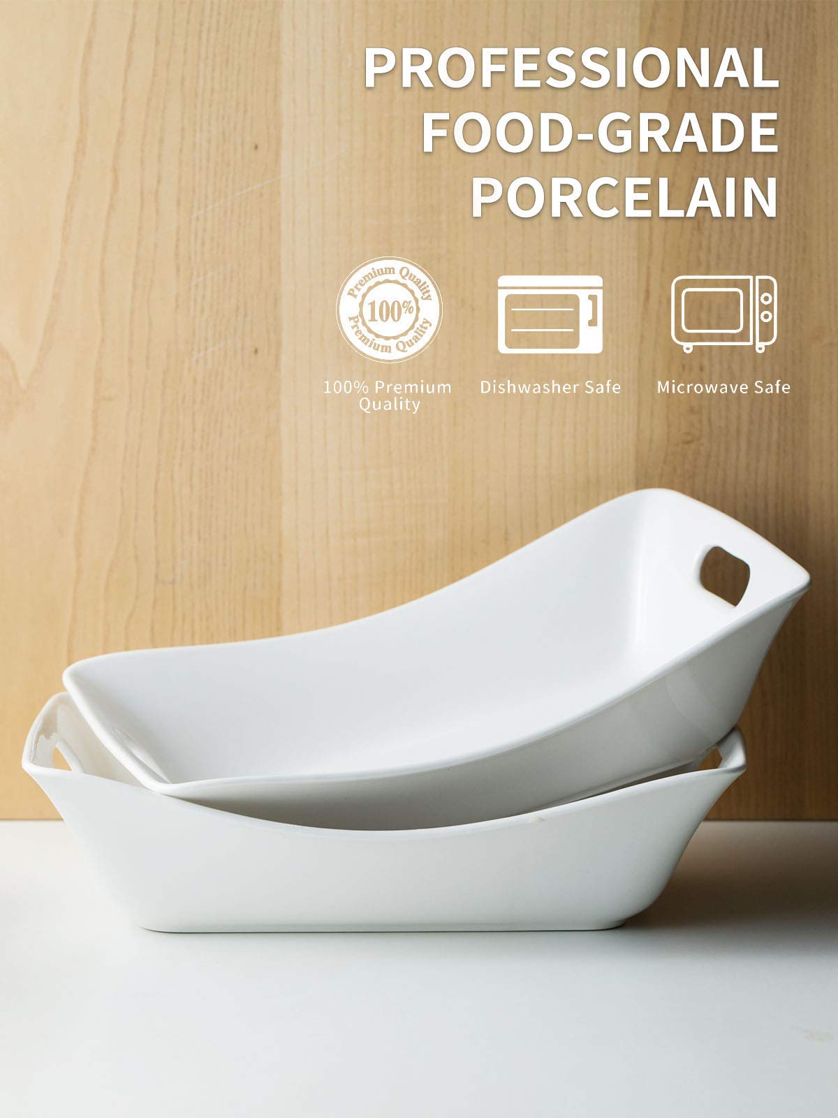 YHOSSEUN rectangle white platter showcasing salads