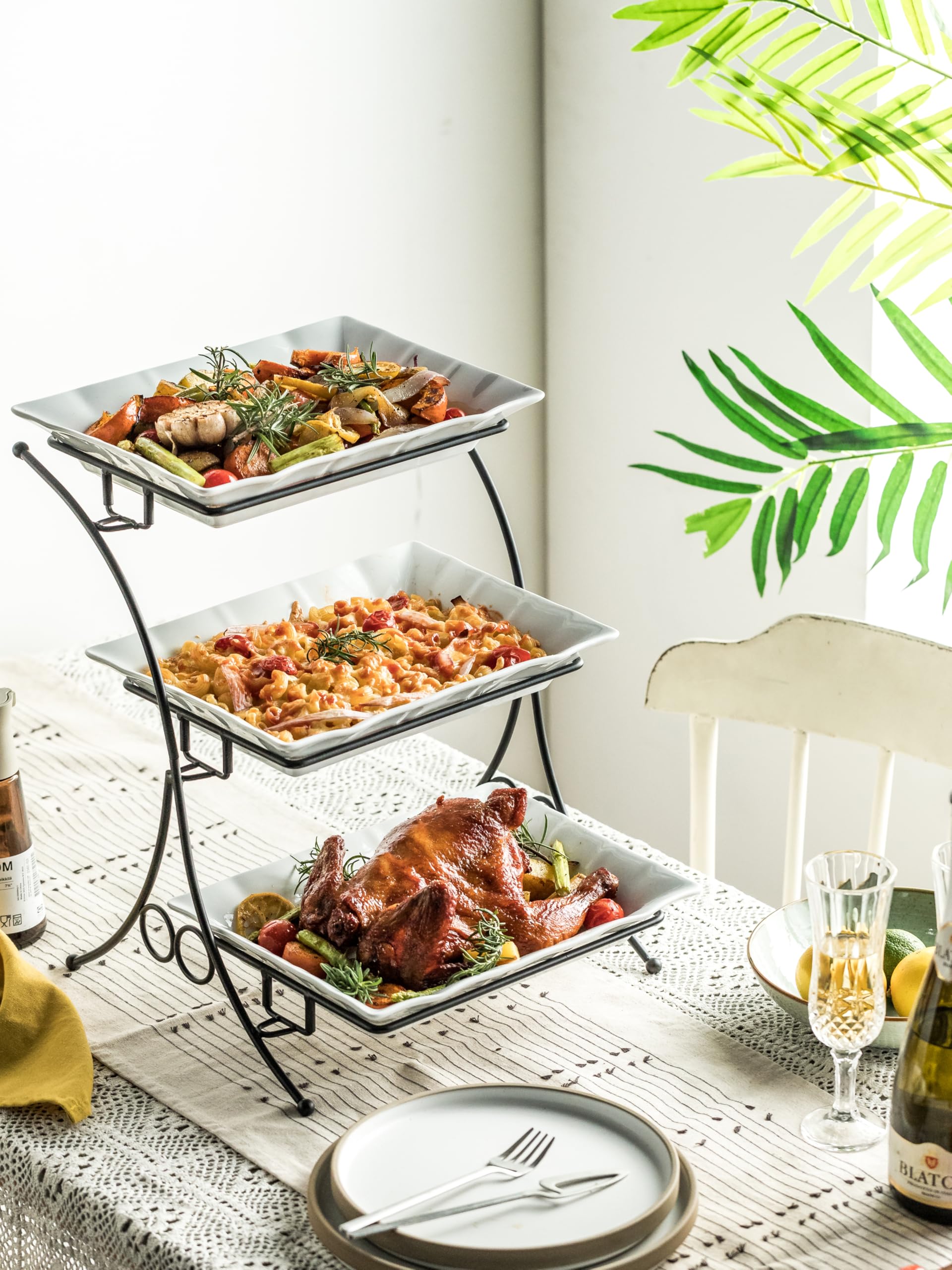 YHOSSEUN three tier serving stand full display ready for appetizers and desserts
