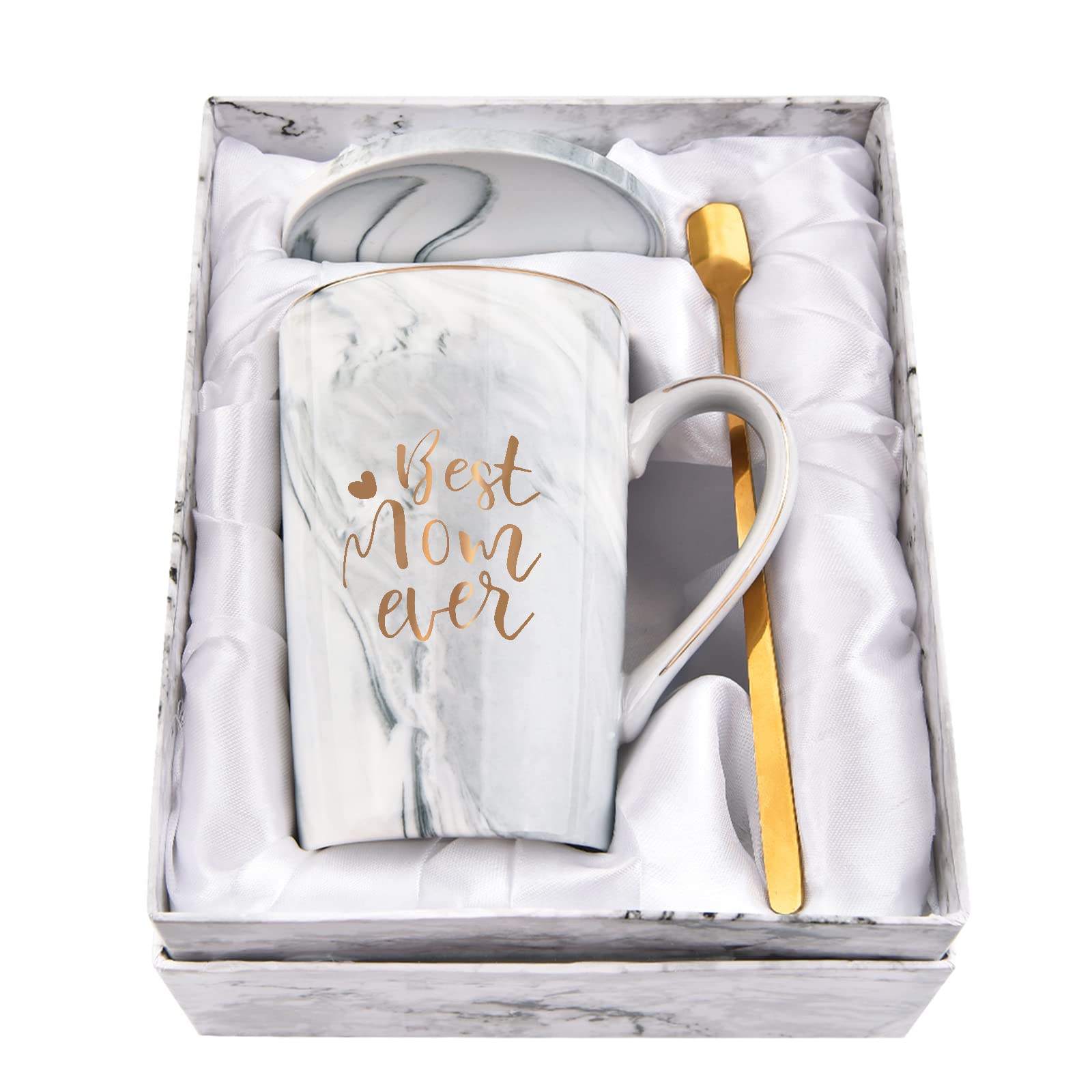 YHRJWN Best Mom Ever mug front view, durable ceramic for daily coffee.