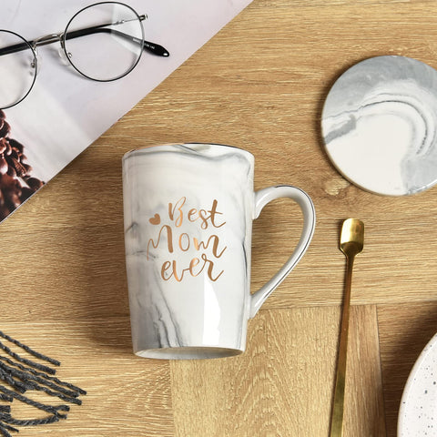YHRJWN mug in gift box with spoon and coaster for gifting Mom.