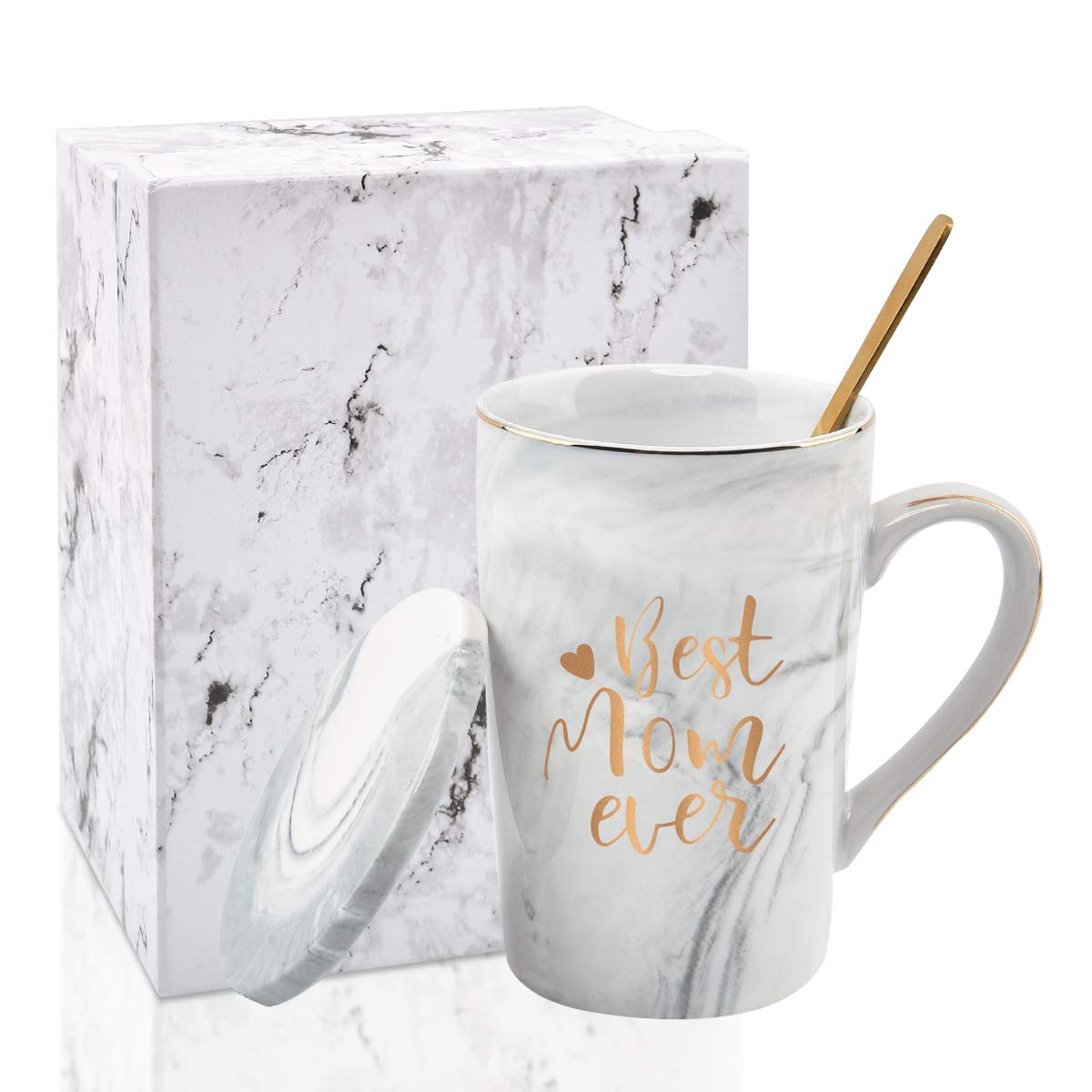 YHRJWN Best Mom Ever mug gray color complements any kitchen decor.