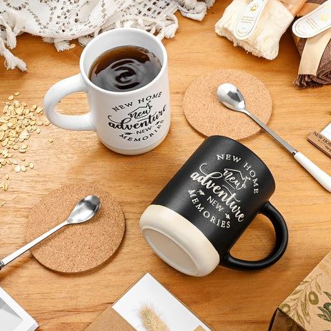 YHRJWN cork coasters pair protects surfaces during gatherings.