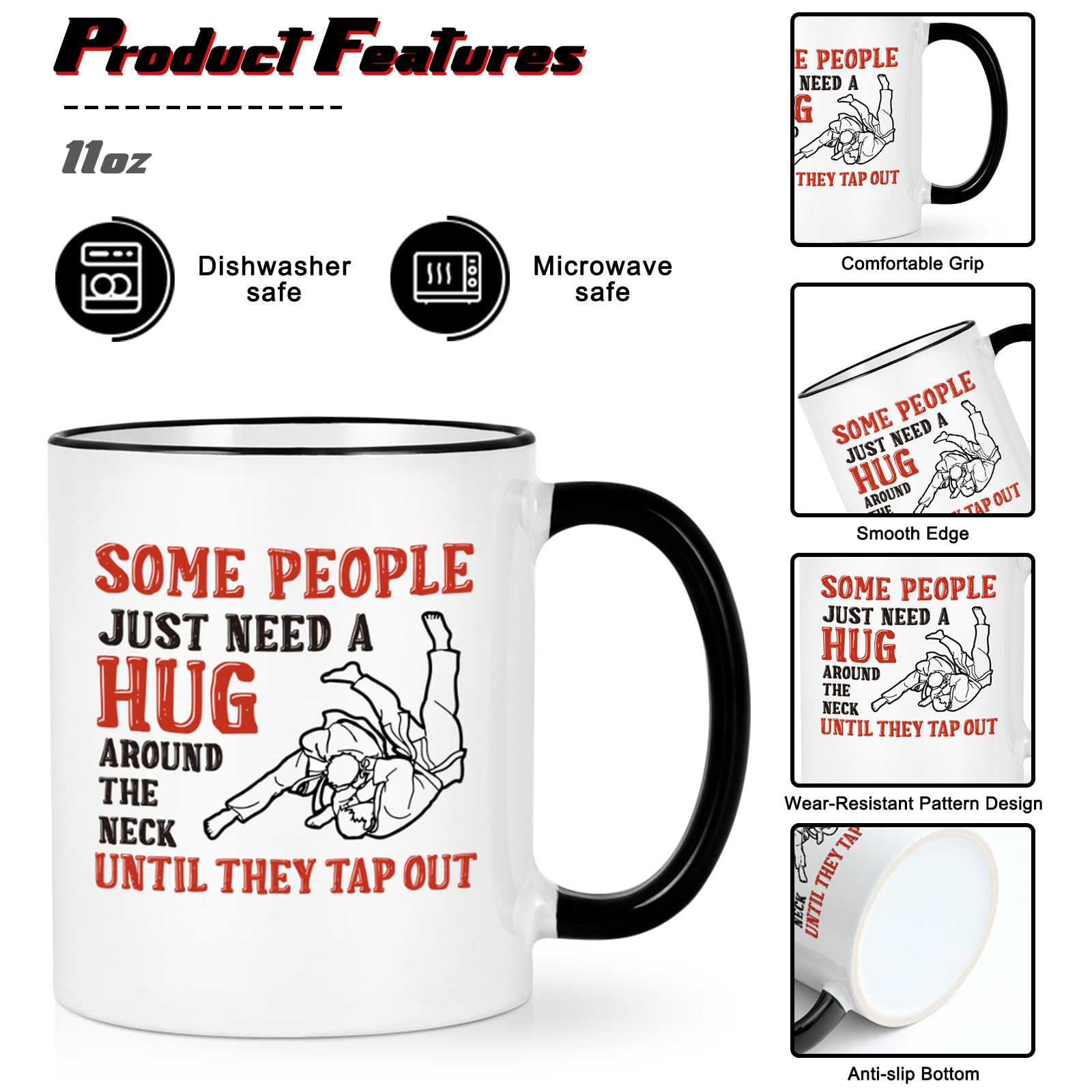 YHRJWN Jiu Jitsu mug with cozy rim for comfortable sipping after training