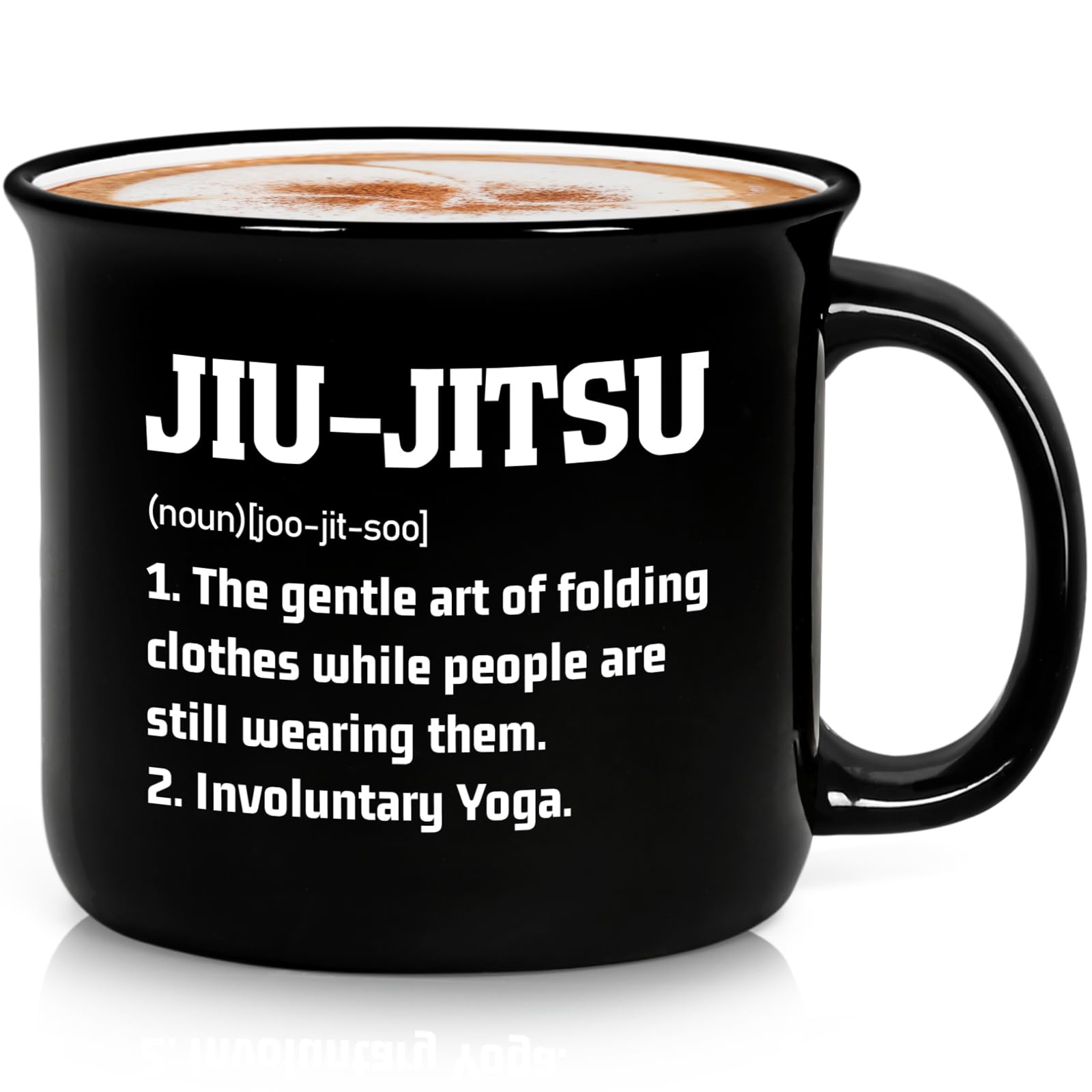 YHRJWN Jiu Jitsu mug front view, ideal gift for athletes.