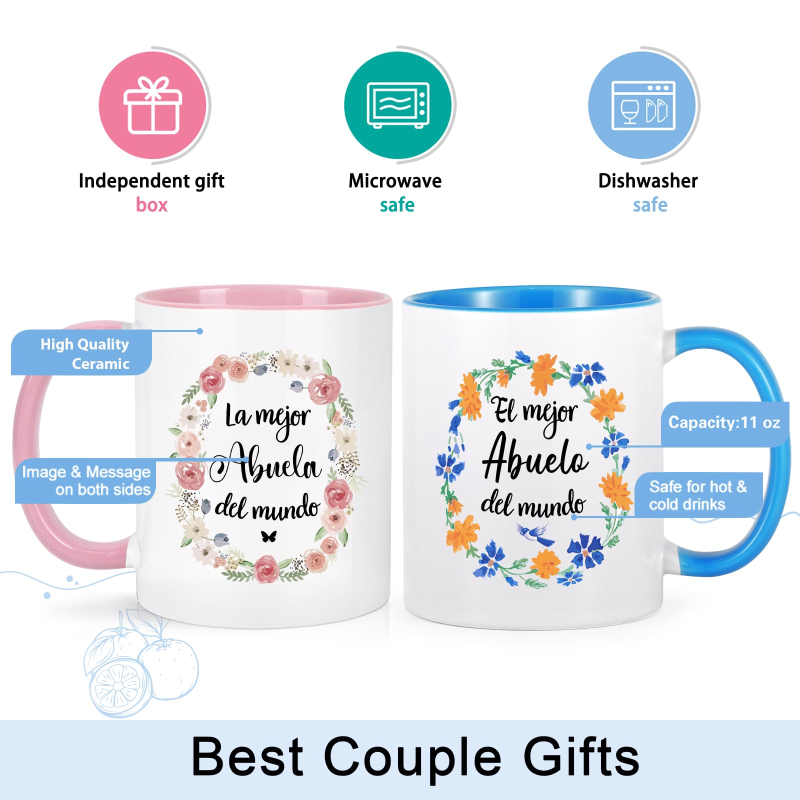 YHRJWN premium ceramic grandparents mug 11oz for daily use