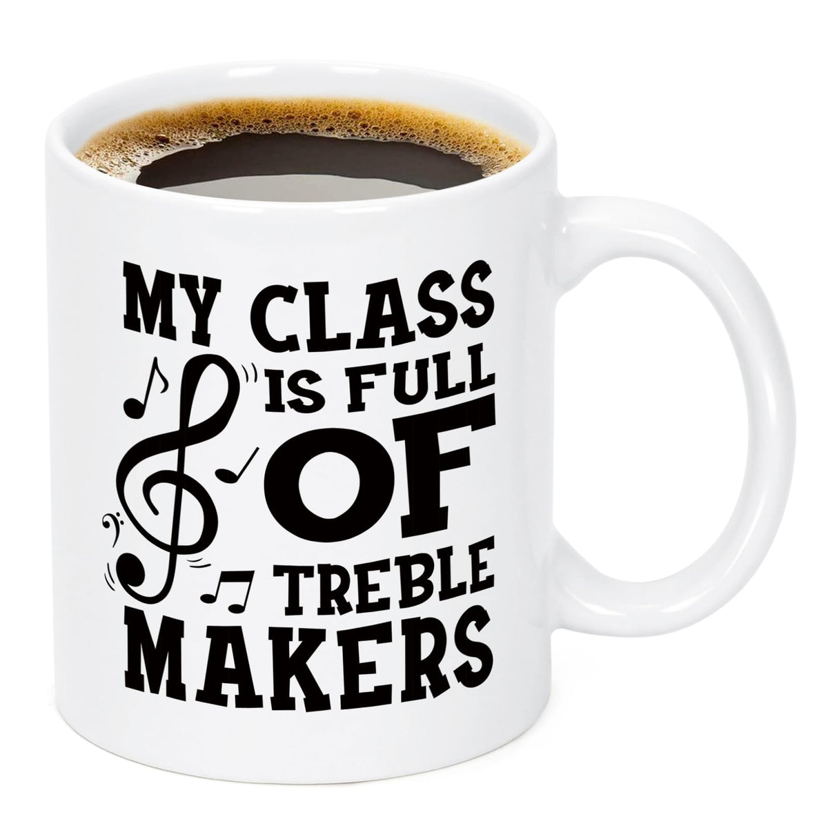 YHRJWN treble-makers mug, front view, ideal daily teacher coffee.