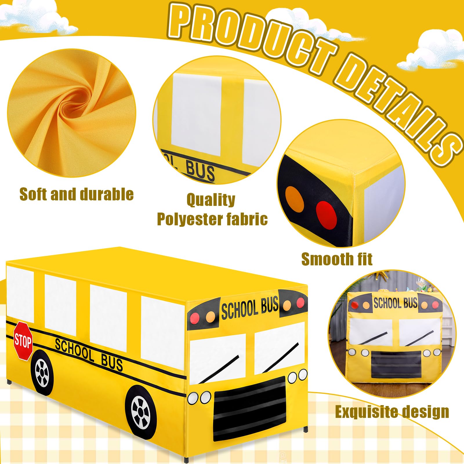Yiaoyinnz durable polyester tablecloth resists spills for easy cleanup after events.