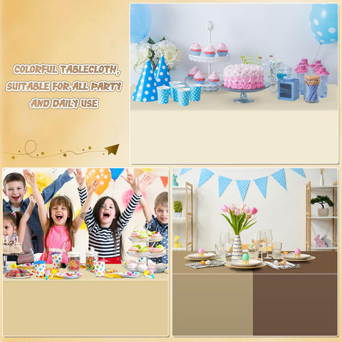 YIDAKO birthday party table cover protecting surfaces with gradient brown styling
