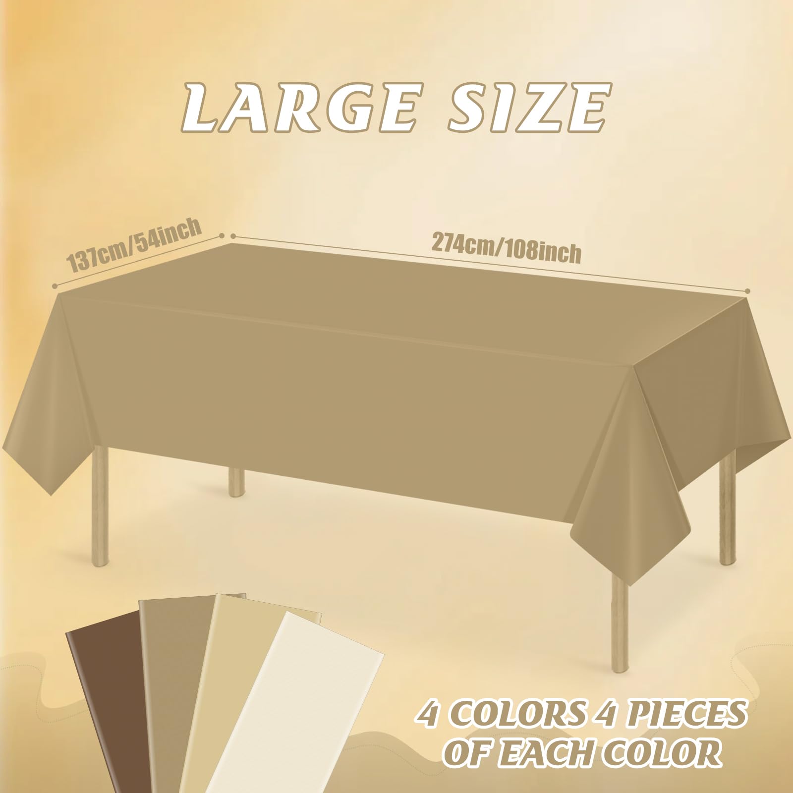 YIDAKO waterproof disposable tablecloth in brown gradients for quick cleanup after events