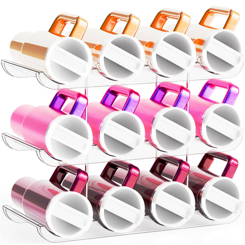 Yieach 3-tier cabinet organizer cradling bottles with wave design for stability