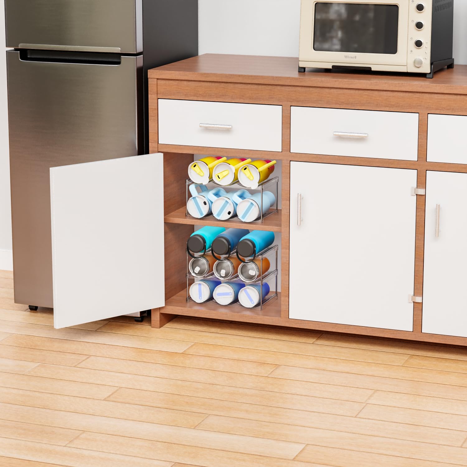 Yieach fits in a cabinet or on a countertop for versatile placement.