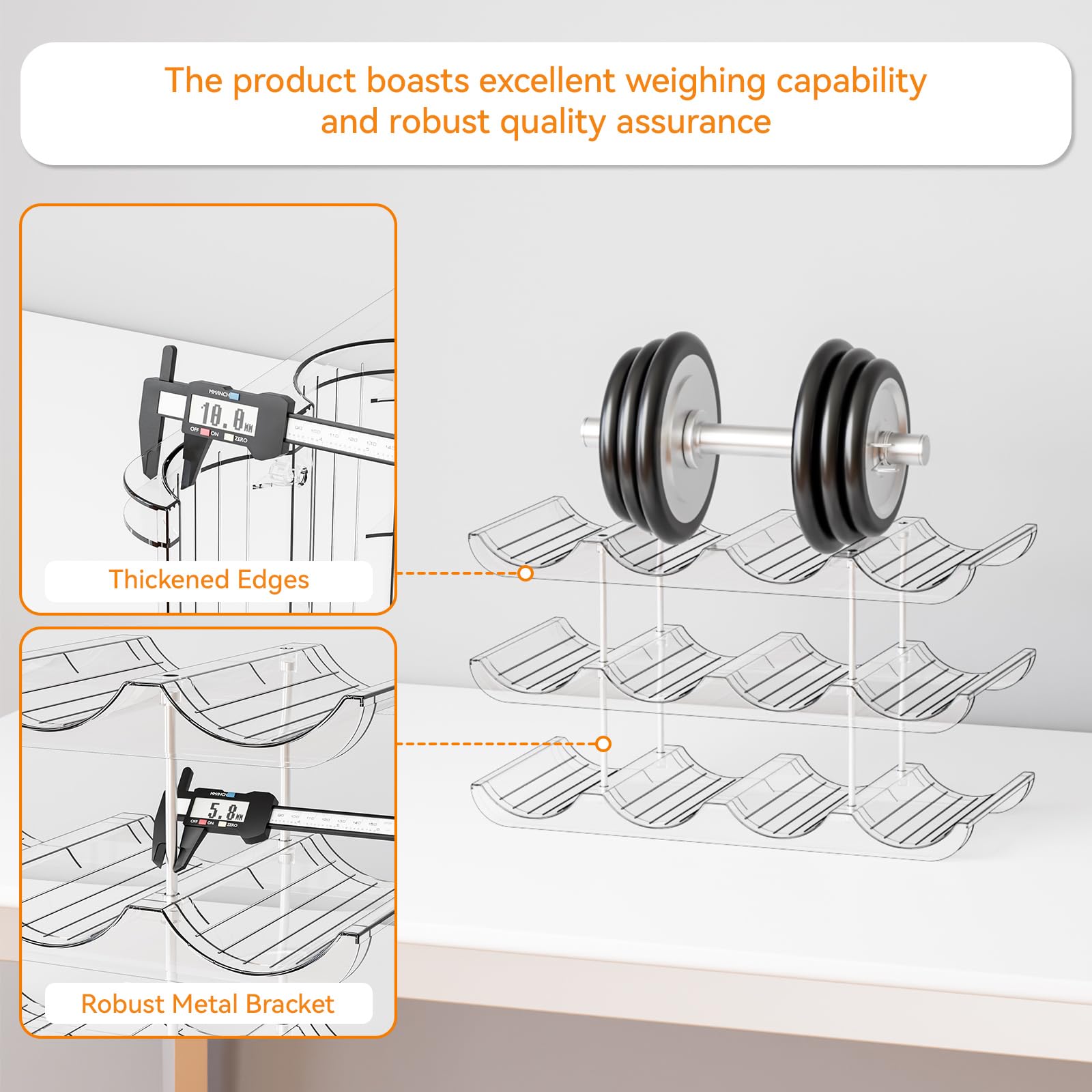 Yieach compact kitchen rack fits standard bottles and cups.
