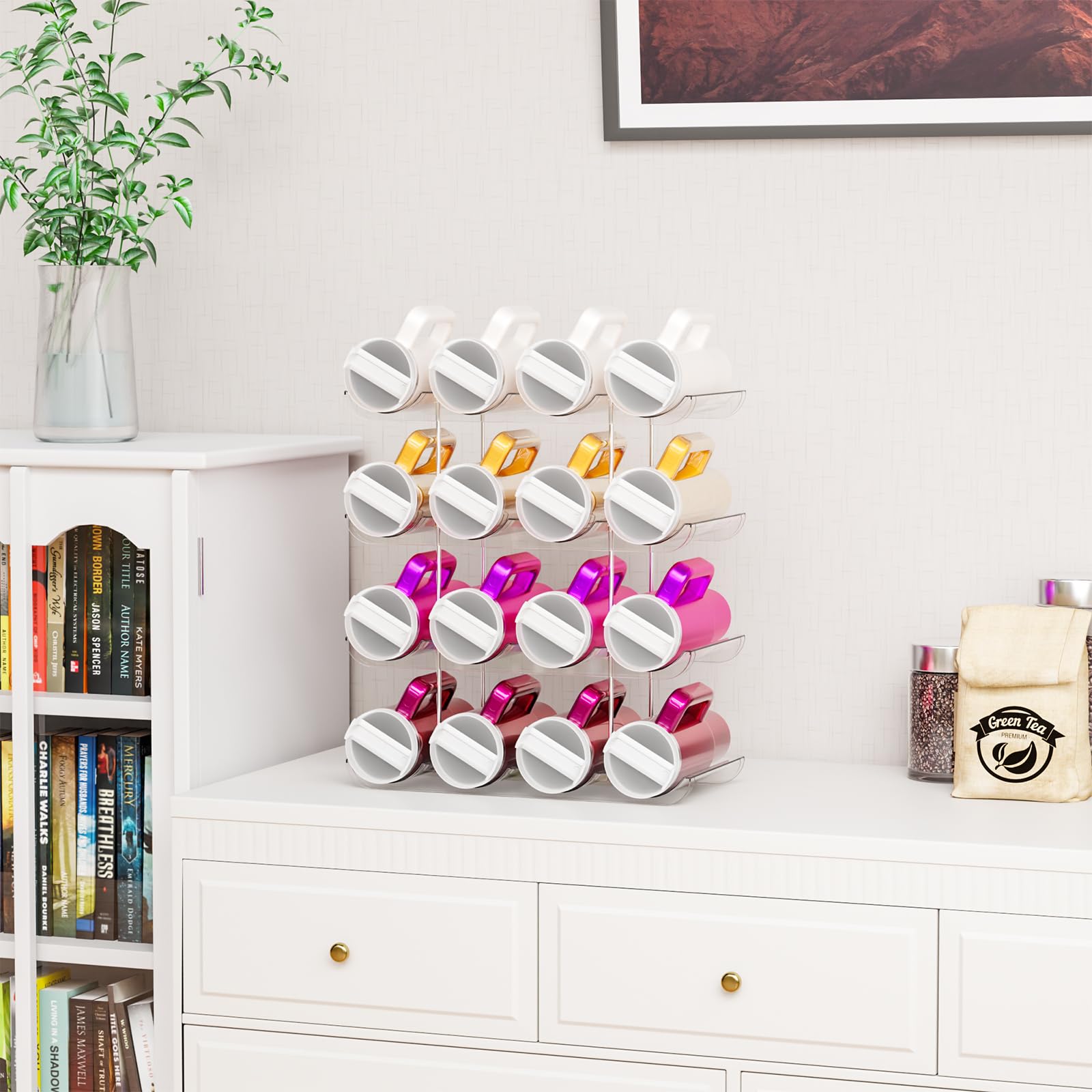 Fridge-ready option for wine bottles with secure, tidy display