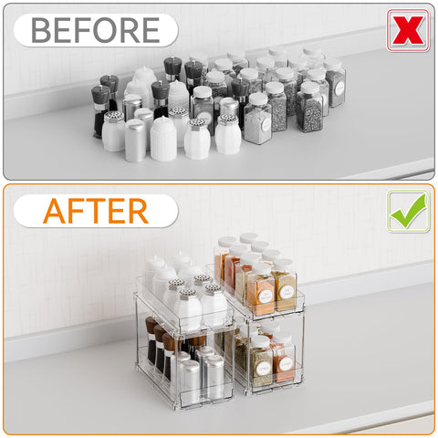 Yieach kitchen spice organizer helps you locate jars faster