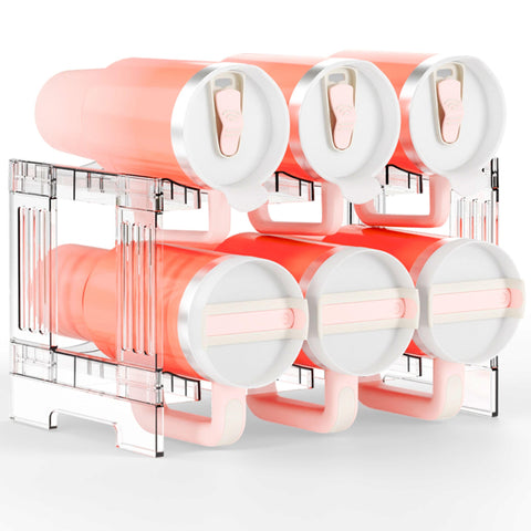 Yieach large Stanley cup holder with handle groove keeps bottles organized in cabinets