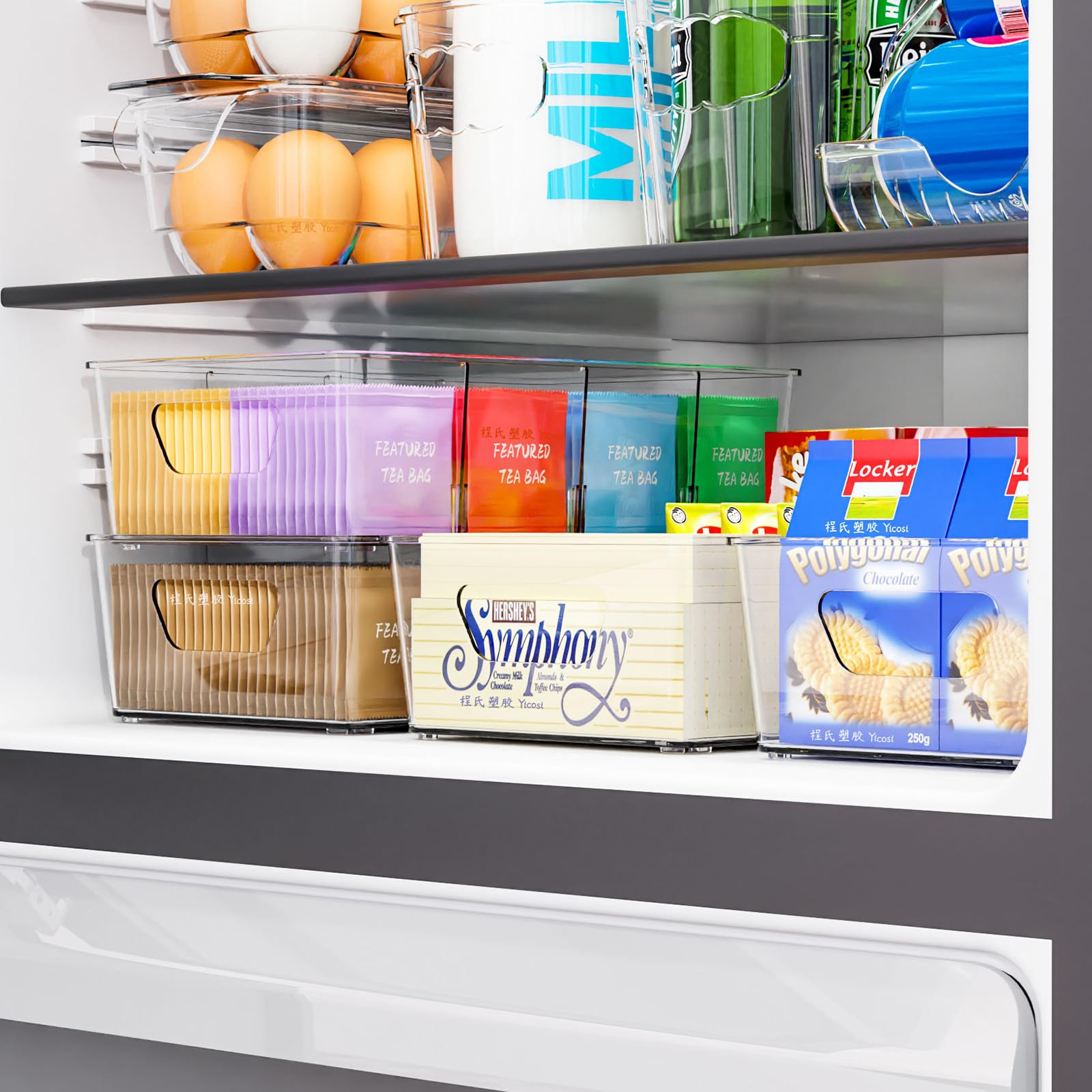 Yieach kitchen cabinet bin simplifies shelf organization and access