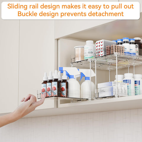 Yieach wide-application under-sink solution maximizes cabinet space and keeps essentials reachable