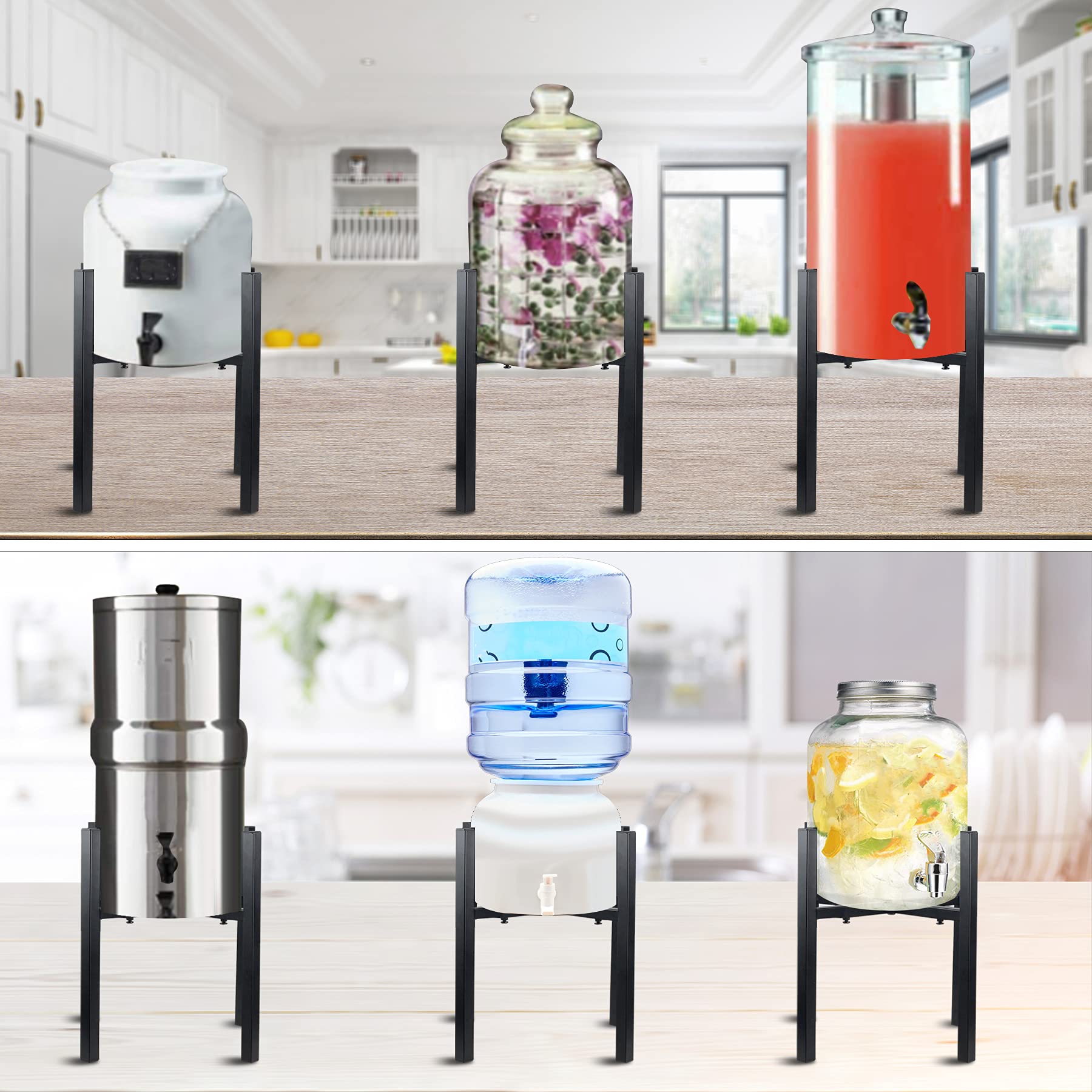 YiePhiot water filter stand includes hardware for simple assembly.