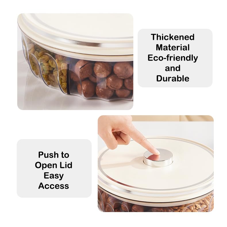 YIEZI five-compartment tray separates treats like nuts, candy, and fruit