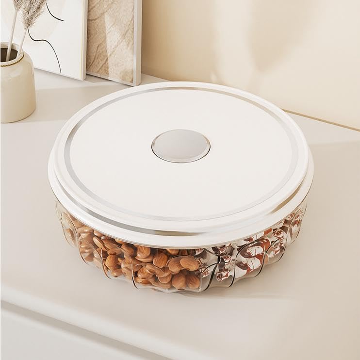 YIEZI divided snack tray with push-on lid keeps snacks organized on the go