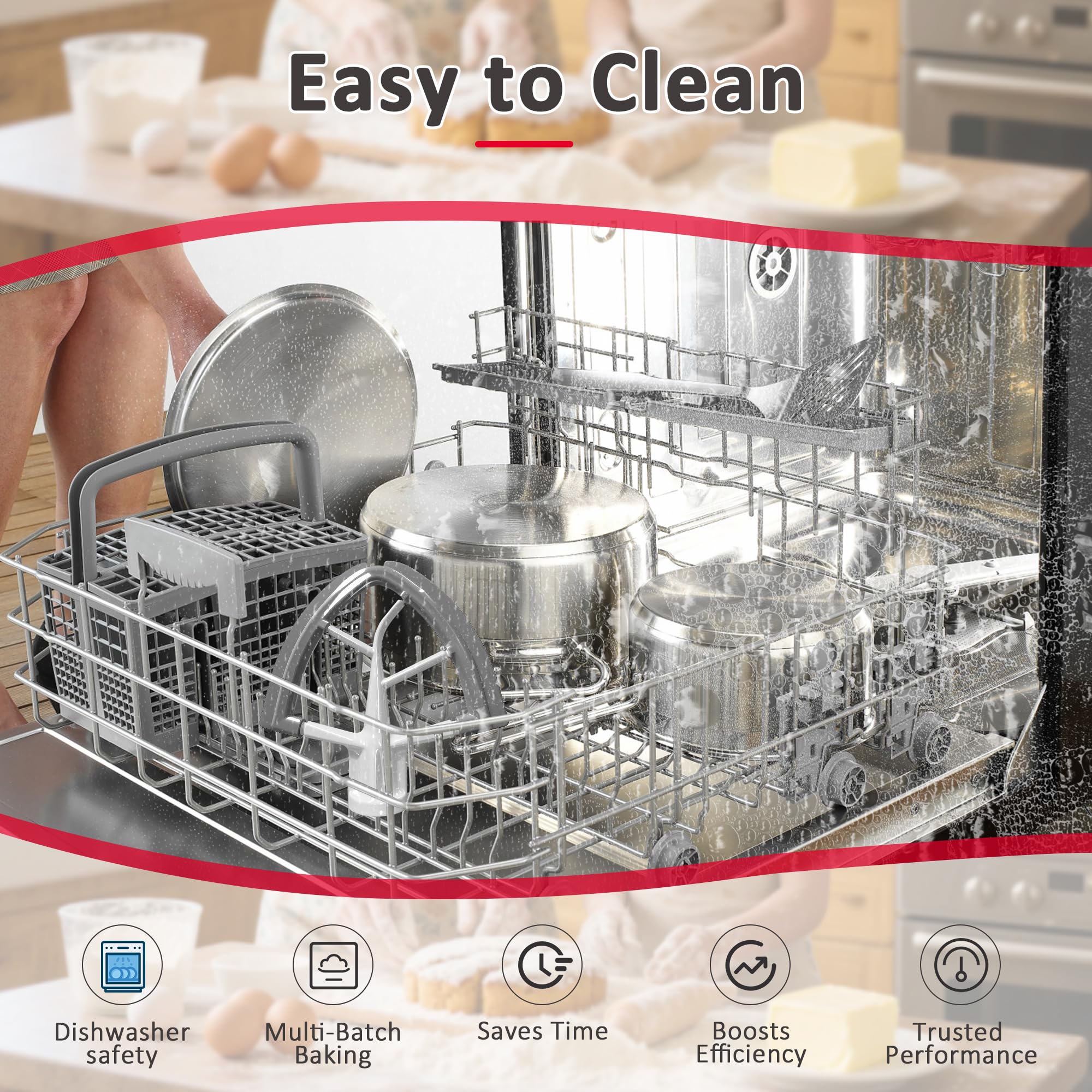 YIFOCUS Flex Edge Beater in a sleek grey design for modern kitchens.