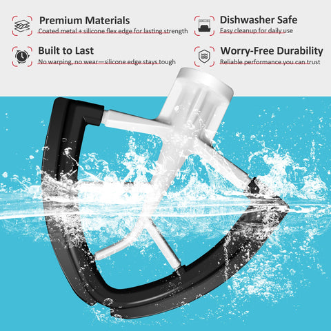 YIFOCUS tilt-head mixer accessory with edge-scrape design for complete ingredient incorporation